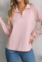 Load image into Gallery viewer, Soft Blush Quilted Quarter-Zip Pullover