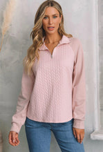 Load image into Gallery viewer, Soft Blush Quilted Quarter-Zip Pullover