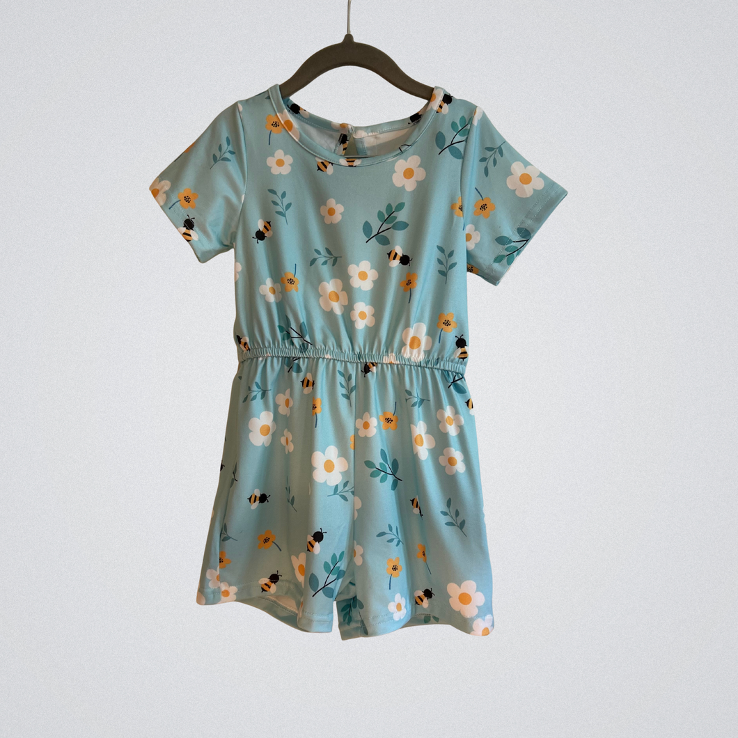 Vibrant Floral and Bee Children’s Dress