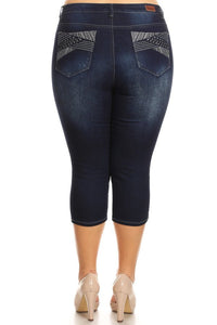 Enjoy Denim Brand Capri in Dark Indigo - Amazing Pocket Detail