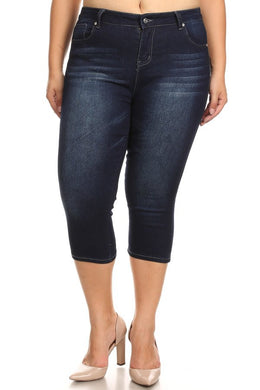 Enjoy Denim Brand Capri in Dark Indigo - Amazing Pocket Detail