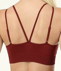 Seamless Double Criss Cross Bralette with Adjustable Straps