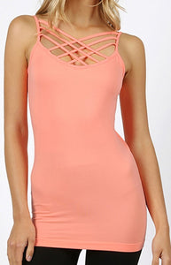 Triple Criss-Cross Front Cami - Multiple Colors