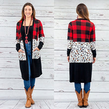 Load image into Gallery viewer, Long plaid Cardigan