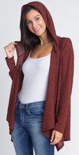 Load image into Gallery viewer, SOLID HOODED KNIT OPEN CARDIGAN