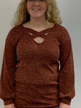 Load image into Gallery viewer, Rust Color - Criss Cross Detailed Sweater